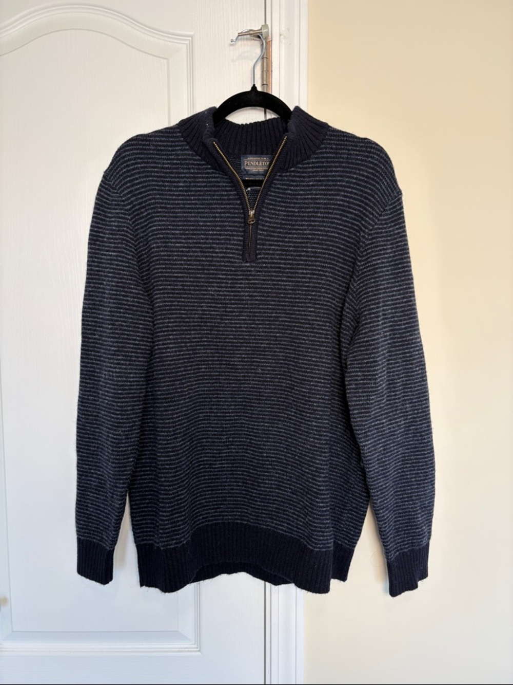 Pendleton Washable Shetland Wool Quarter Zip Sweater Mens Medium NWT